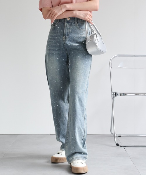 LAC-VERT(ラック・ヴェール)の「ラインストーン付きデニムパンツ(デニムパンツ・レディース・ブルー・M/S)」の12枚目の写真