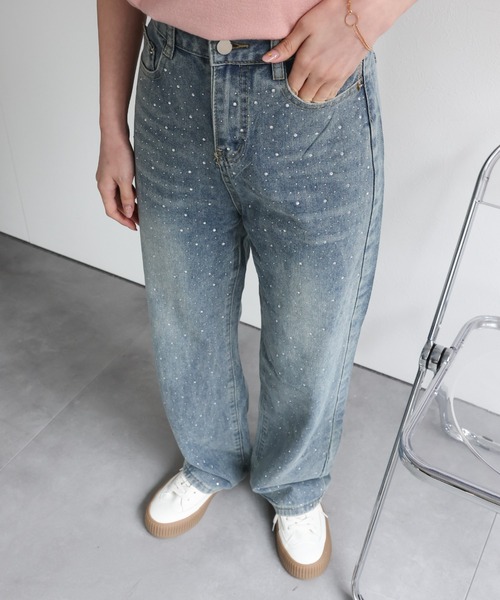 LAC-VERT(ラック・ヴェール)の「ラインストーン付きデニムパンツ(デニムパンツ・レディース・ブルー・M/S)」の16枚目の写真