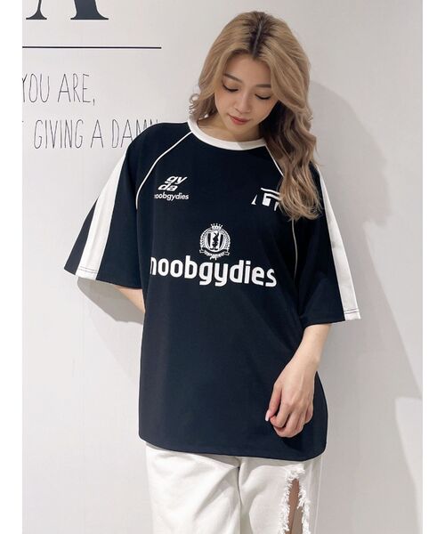 GYDA（ジェイダ）の「noobgydiesGAME BIG Tシャツ（Tシャツ/カットソー・レディース・オフホワイト/ブラック・FREE）」の5枚目の写真