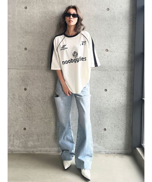 GYDA（ジェイダ）の「noobgydiesGAME BIG Tシャツ（Tシャツ/カットソー・レディース・オフホワイト/ブラック・FREE）」の20枚目の写真
