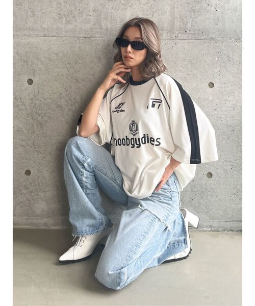 GYDA（ジェイダ）の「noobgydiesGAME BIG Tシャツ（Tシャツ/カットソー・レディース・オフホワイト/ブラック・FREE）」の17枚目の写真