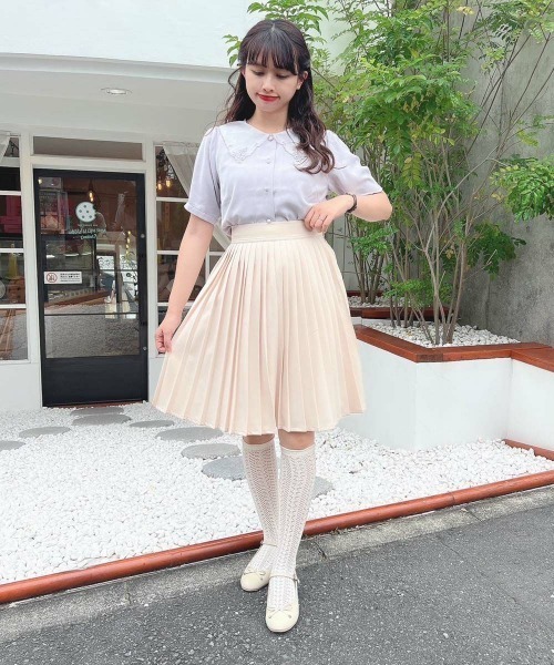 F i.n.t（フィント）の「ペンタス刺繍シアー衿ブラウス/fint（シャツ/ブラウス・レディース・オフホワイト/ラベンダー・FREE）」の4枚目の写真