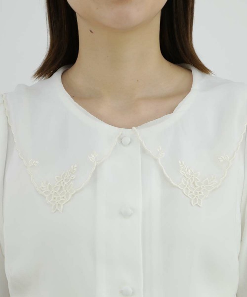 F i.n.t（フィント）の「ペンタス刺繍シアー衿ブラウス/fint（シャツ/ブラウス・レディース・オフホワイト/ラベンダー・FREE）」の10枚目の写真