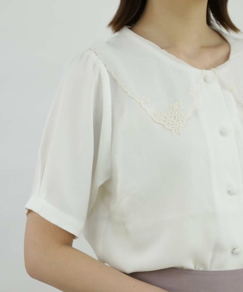F i.n.t（フィント）の「ペンタス刺繍シアー衿ブラウス/fint（シャツ/ブラウス・レディース・オフホワイト/ラベンダー・FREE）」の14枚目の写真