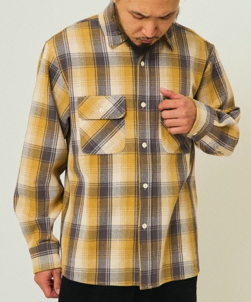 新品 定価1.7万 23区 フランネル パイロットシャツ 48 (L) カーキ 【I59610】 23区HOMME ニジュウサンク 秋冬 コットン 起毛 メンズ 戦車 プラモデル