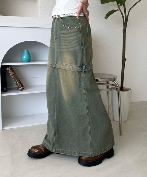 2wayデニムスタッズスカート（スカート）｜sedacle girl  