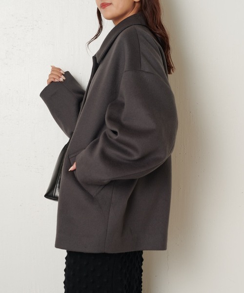 Lui's（ルイス）の「【3色展開】ビーバーメルトンミドルコート（その他アウター・レディース・ダークブラウン/ブラック/グレー・FREE）」の18枚目の写真