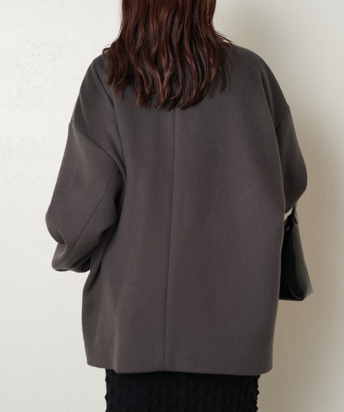 Lui's（ルイス）の「【3色展開】ビーバーメルトンミドルコート（その他アウター・レディース・ダークブラウン/ブラック/グレー・FREE）」の22枚目の写真