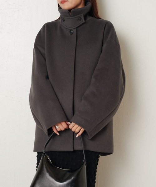 Lui's（ルイス）の「【3色展開】ビーバーメルトンミドルコート（その他アウター・レディース・ダークブラウン/ブラック/グレー・FREE）」の20枚目の写真