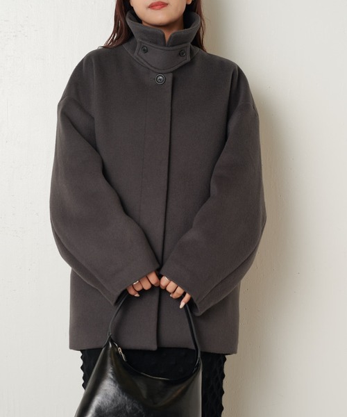 Lui's（ルイス）の「【3色展開】ビーバーメルトンミドルコート（その他アウター・レディース・ダークブラウン/ブラック/グレー・FREE）」の16枚目の写真