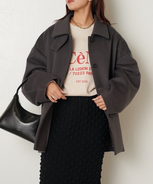 Lui's（ルイス）の「【3色展開】ビーバーメルトンミドルコート（その他アウター・レディース・ダークブラウン/ブラック/グレー・FREE）」の15枚目の写真