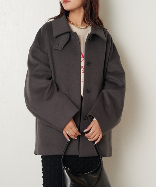 Lui's（ルイス）の「【3色展開】ビーバーメルトンミドルコート（その他アウター・レディース・ダークブラウン/ブラック/グレー・FREE）」の17枚目の写真