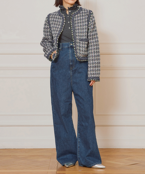 新品 IENA LA BOUCLE ハイエストウエストデニムパンツ38 IENA LA BOUCLE ハイエストウエストデニムパンツ（デニムパンツ