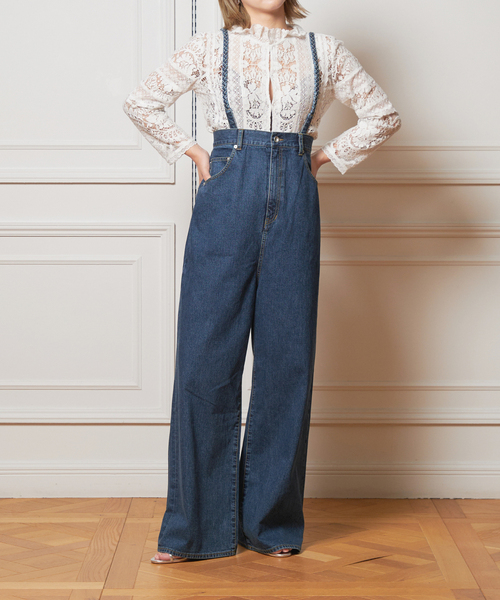 新品 IENA LA BOUCLE ハイエストウエストデニムパンツ38 IENA LA BOUCLE ハイエストウエストデニムパンツ(デニムパンツ