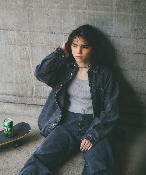 GLOBAL WORK(グローバルワーク)の「大人見えデニムシャツ/AND YUA ANY/115723(シャツ/ブラウス・キッズ・ブラック/ワンウォッシュ・FREE)」の6枚目の写真