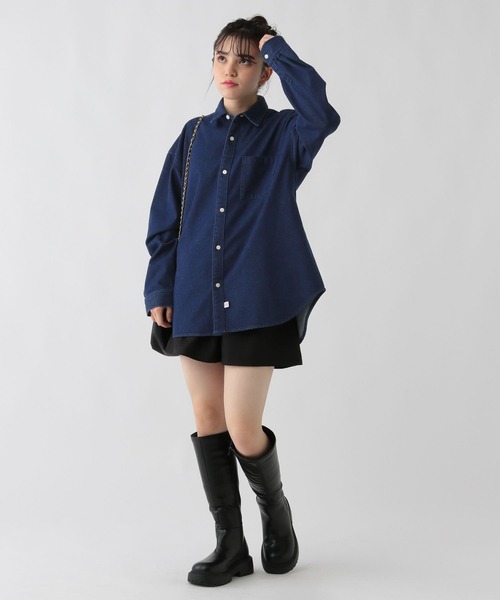 GLOBAL WORK(グローバルワーク)の「大人見えデニムシャツ/AND YUA ANY/115723(シャツ/ブラウス・キッズ・ブラック/ワンウォッシュ・FREE)」の9枚目の写真