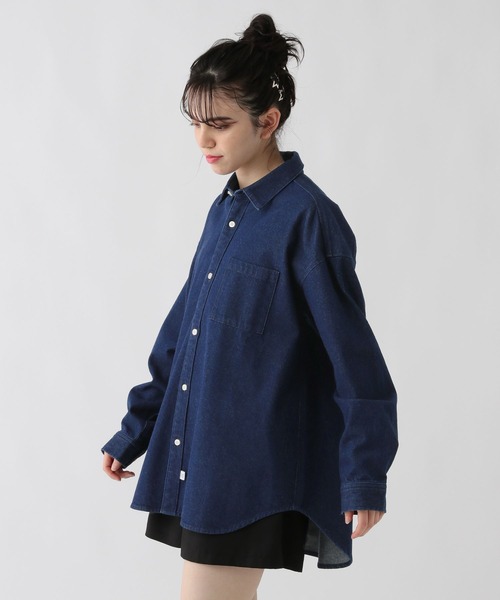 GLOBAL WORK(グローバルワーク)の「大人見えデニムシャツ/AND YUA ANY/115723(シャツ/ブラウス・キッズ・ブラック/ワンウォッシュ・FREE)」の12枚目の写真