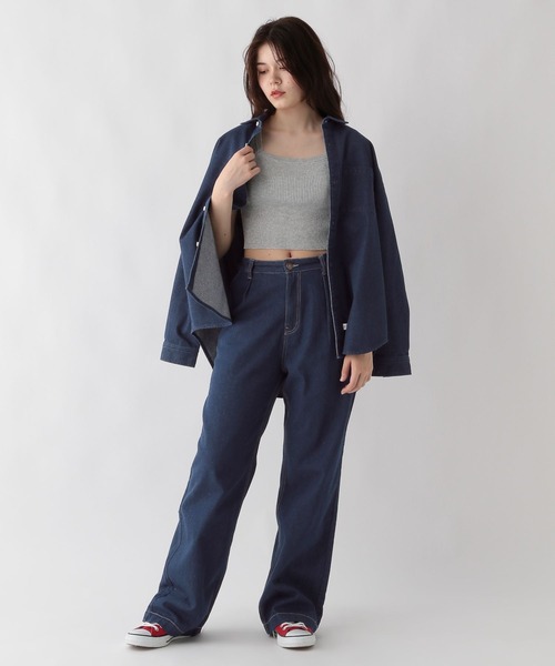 GLOBAL WORK(グローバルワーク)の「大人見えデニムシャツ/AND YUA ANY/115723(シャツ/ブラウス・キッズ・ブラック/ワンウォッシュ・FREE)」の16枚目の写真