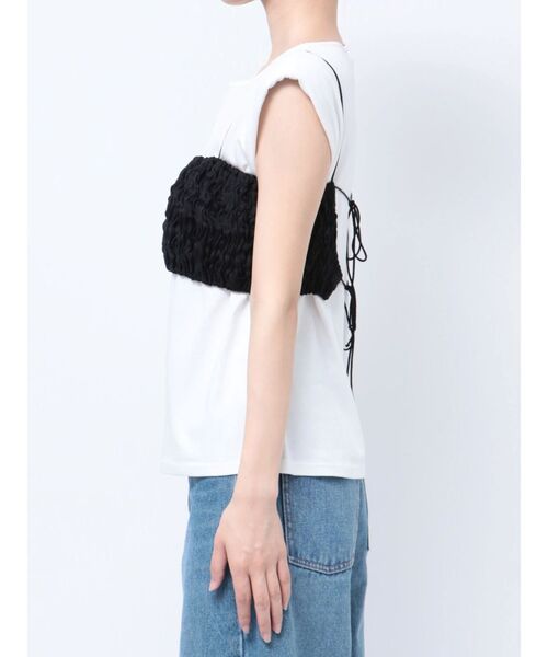 LAGUNAMOON(ラグナムーン)の「シャーリングブラトップ(キャミソール・レディース・ブラック/アイボリー・FREE)」の5枚目の写真