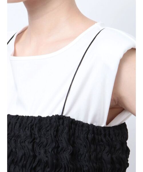 LAGUNAMOON(ラグナムーン)の「シャーリングブラトップ(キャミソール・レディース・ブラック/アイボリー・FREE)」の8枚目の写真