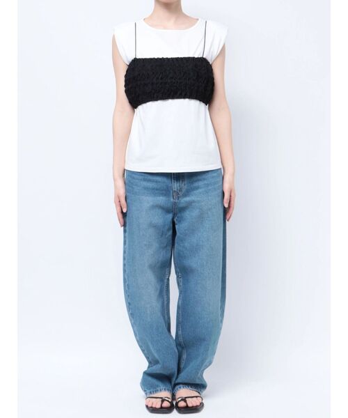 LAGUNAMOON(ラグナムーン)の「シャーリングブラトップ(キャミソール・レディース・ブラック/アイボリー・FREE)」の11枚目の写真