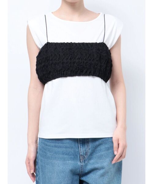 LAGUNAMOON(ラグナムーン)の「シャーリングブラトップ(キャミソール・レディース・ブラック/アイボリー・FREE)」の16枚目の写真