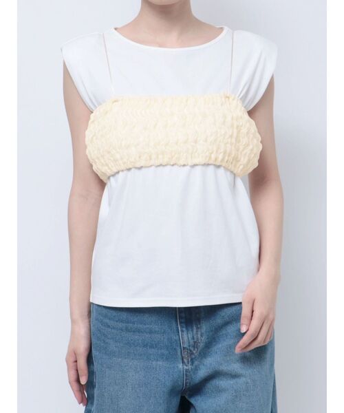 LAGUNAMOON(ラグナムーン)の「シャーリングブラトップ(キャミソール・レディース・ブラック/アイボリー・FREE)」の17枚目の写真