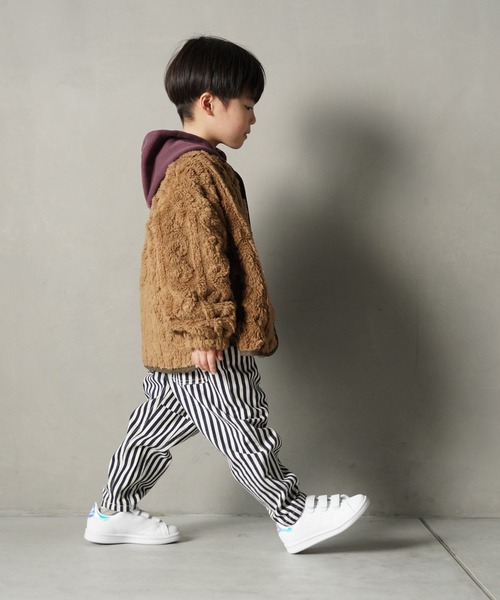 MAKE YOUR DAY（メイクユアデイ）の「模様入り両面ボアカーディガン■80～140cm（カーディガン/ボレロ・キッズ・ベージュ/ブラウン/ブルー/アイボリー・80/90/100/110/120/130/140）」の10枚目の写真