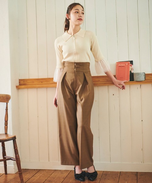 31 Sons de mode(トランテアン ソン ドゥ モード)の「タックワイドパンツ(その他パンツ・レディース・グレー/ベージュ/キャメル・36/38)」の4枚目の写真