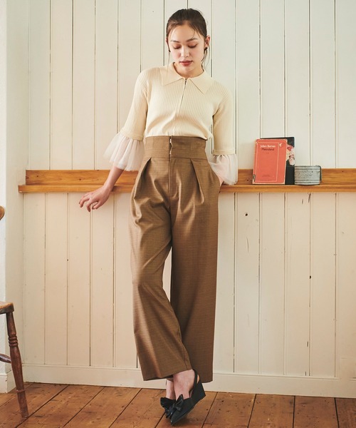 31 Sons de mode(トランテアン ソン ドゥ モード)の「タックワイドパンツ(その他パンツ・レディース・グレー/ベージュ/キャメル・36/38)」の6枚目の写真