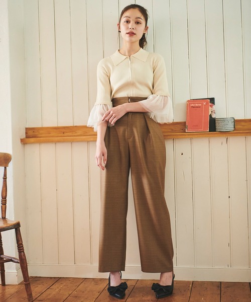 31 Sons de mode(トランテアン ソン ドゥ モード)の「タックワイドパンツ(その他パンツ・レディース・グレー/ベージュ/キャメル・36/38)」の7枚目の写真