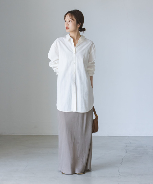 Noble（ノーブル）の「【My Policy Shirt】バックボタンレギュラーオーバーシャツ（シャツ/ブラウス・レディース・サックスブルー/ホワイト・FREE）」の11枚目の写真