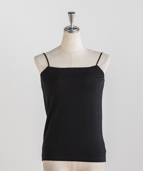 Droite lautreamont(ドロワットロートレアモン)の「カップツキキャミ(キャミソール・レディース・ブラック/オフホワイト・M)」の2枚目の写真