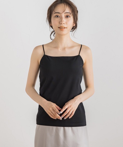 Droite lautreamont(ドロワットロートレアモン)の「カップツキキャミ(キャミソール・レディース・ブラック/オフホワイト・M)」の10枚目の写真