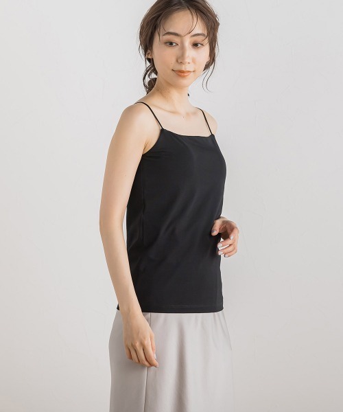 Droite lautreamont(ドロワットロートレアモン)の「カップツキキャミ(キャミソール・レディース・ブラック/オフホワイト・M)」の11枚目の写真