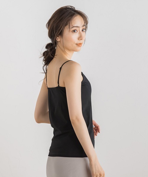 Droite lautreamont(ドロワットロートレアモン)の「カップツキキャミ(キャミソール・レディース・ブラック/オフホワイト・M)」の12枚目の写真