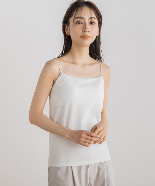 Droite lautreamont(ドロワットロートレアモン)の「カップツキキャミ(キャミソール・レディース・ブラック/オフホワイト・M)」の4枚目の写真