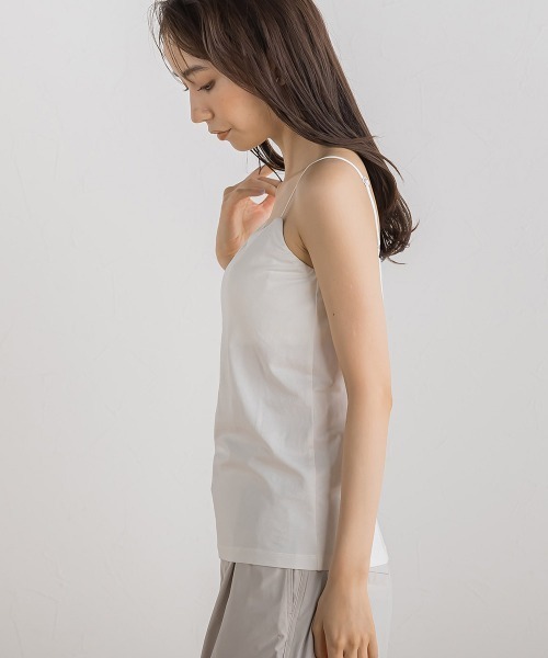 Droite lautreamont(ドロワットロートレアモン)の「カップツキキャミ(キャミソール・レディース・ブラック/オフホワイト・M)」の7枚目の写真