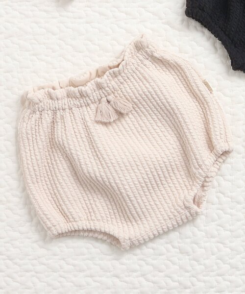 apres les cours（アプレレクール）の「ギャザーブルマ（その他ベビーウェア・キッズ・アイボリー/ブラック・80）」の2枚目の写真