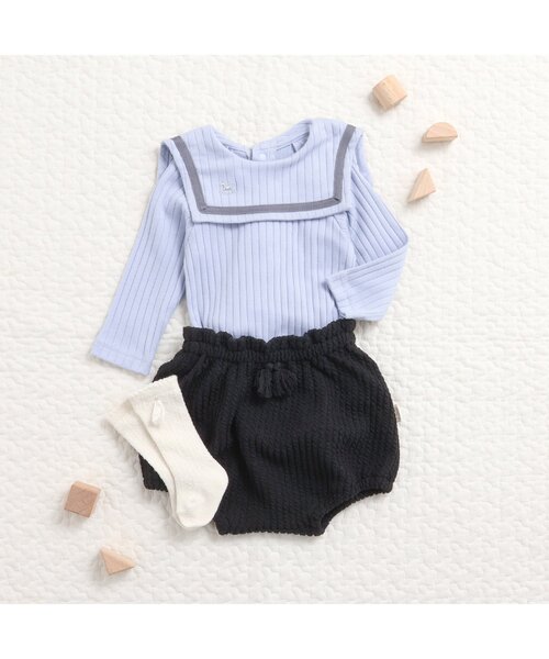 apres les cours（アプレレクール）の「ギャザーブルマ（その他ベビーウェア・キッズ・アイボリー/ブラック・80）」の10枚目の写真