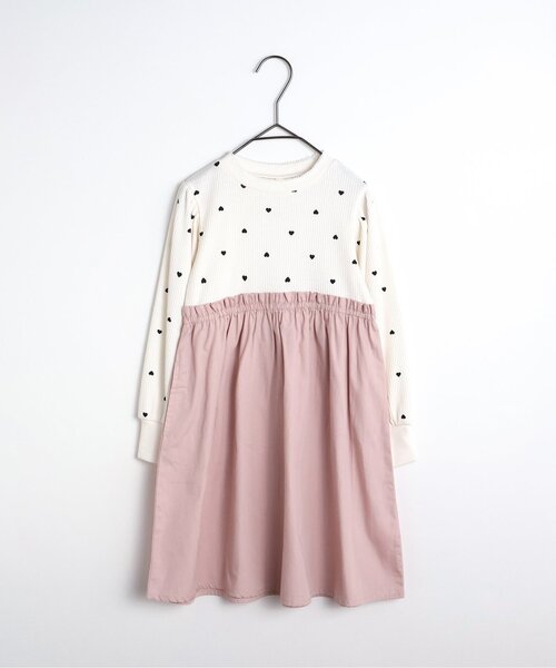 apres les cours（アプレレクール）の「【WEB限定】パワショルドッキングワンピース（ワンピース・キッズ・ピンク/ネイビー/ブラック・110/100/90/80/140/130/120）」の2枚目の写真