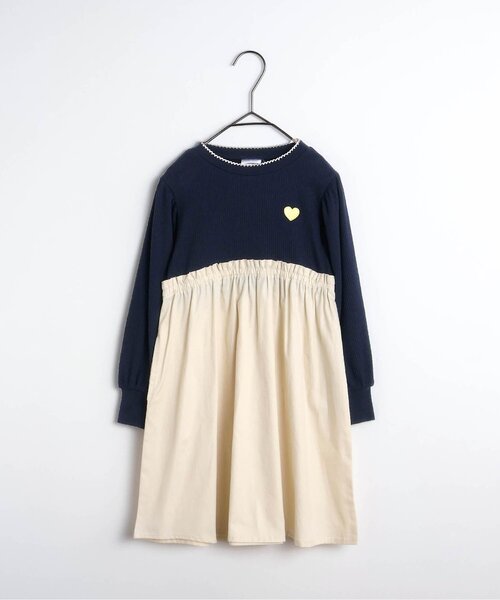 apres les cours（アプレレクール）の「【WEB限定】パワショルドッキングワンピース（ワンピース・キッズ・ピンク/ネイビー/ブラック・110/100/90/80/140/130/120）」の4枚目の写真