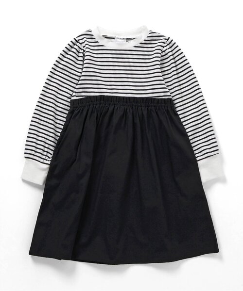 apres les cours（アプレレクール）の「【WEB限定】パワショルドッキングワンピース（ワンピース・キッズ・ピンク/ネイビー/ブラック・110/100/90/80/140/130/120）」の6枚目の写真