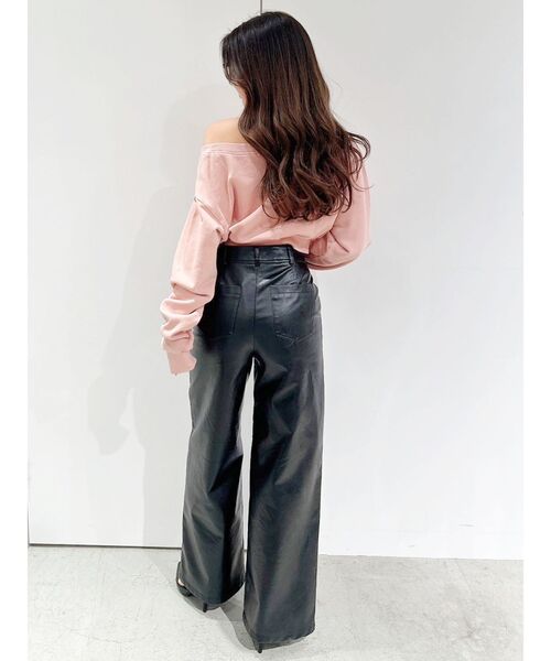 GYDA(ジェイダ)の「フェイクレザーワイドパンツ(その他パンツ・レディース・ブラック・MEDIUM/SMALL)」の12枚目の写真
