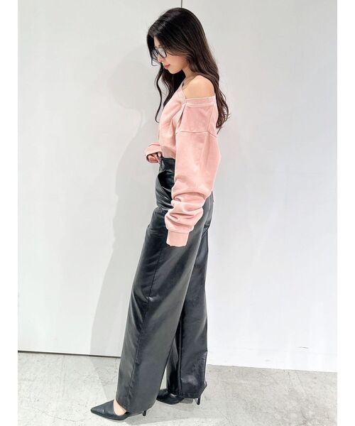 GYDA(ジェイダ)の「フェイクレザーワイドパンツ(その他パンツ・レディース・ブラック・MEDIUM/SMALL)」の13枚目の写真