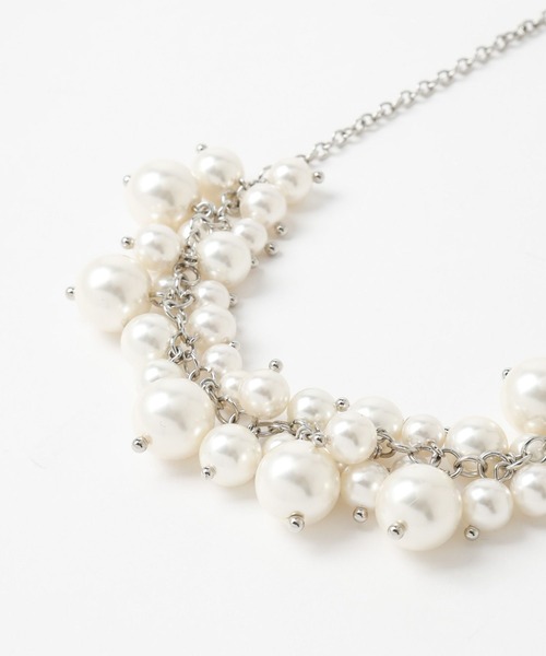 HARE（ハレ）の「ボリュームボールフリンジネックレス(HARE)（ネックレス・レディース・シルバー/ホワイト・FREE）」の14枚目の写真