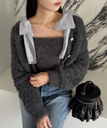 one after another NICE CLAUP | キラキラボタンチュールフェザーショートガーディガン(カーディガン/ボレロ)