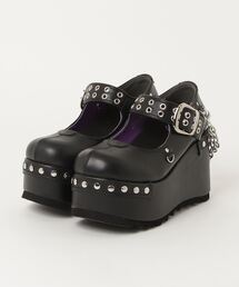 @@ヨースケYOSUKEウィメンズ厚底ハトメベルディットスタッズメリージェーン4460089