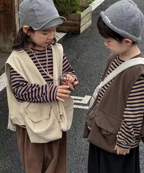 aimoha（アイモハ）の「【aimoha-KIDS-】フィッシングベスト（ベスト・キッズ・ブラック/チョコ/オフホワイト・100/110/120/90/130）」の6枚目の写真