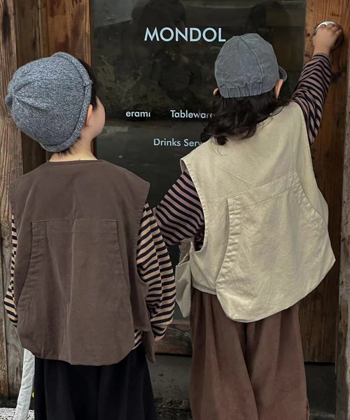 aimoha（アイモハ）の「【aimoha-KIDS-】フィッシングベスト（ベスト・キッズ・ブラック/チョコ/オフホワイト・100/110/120/90/130）」の7枚目の写真